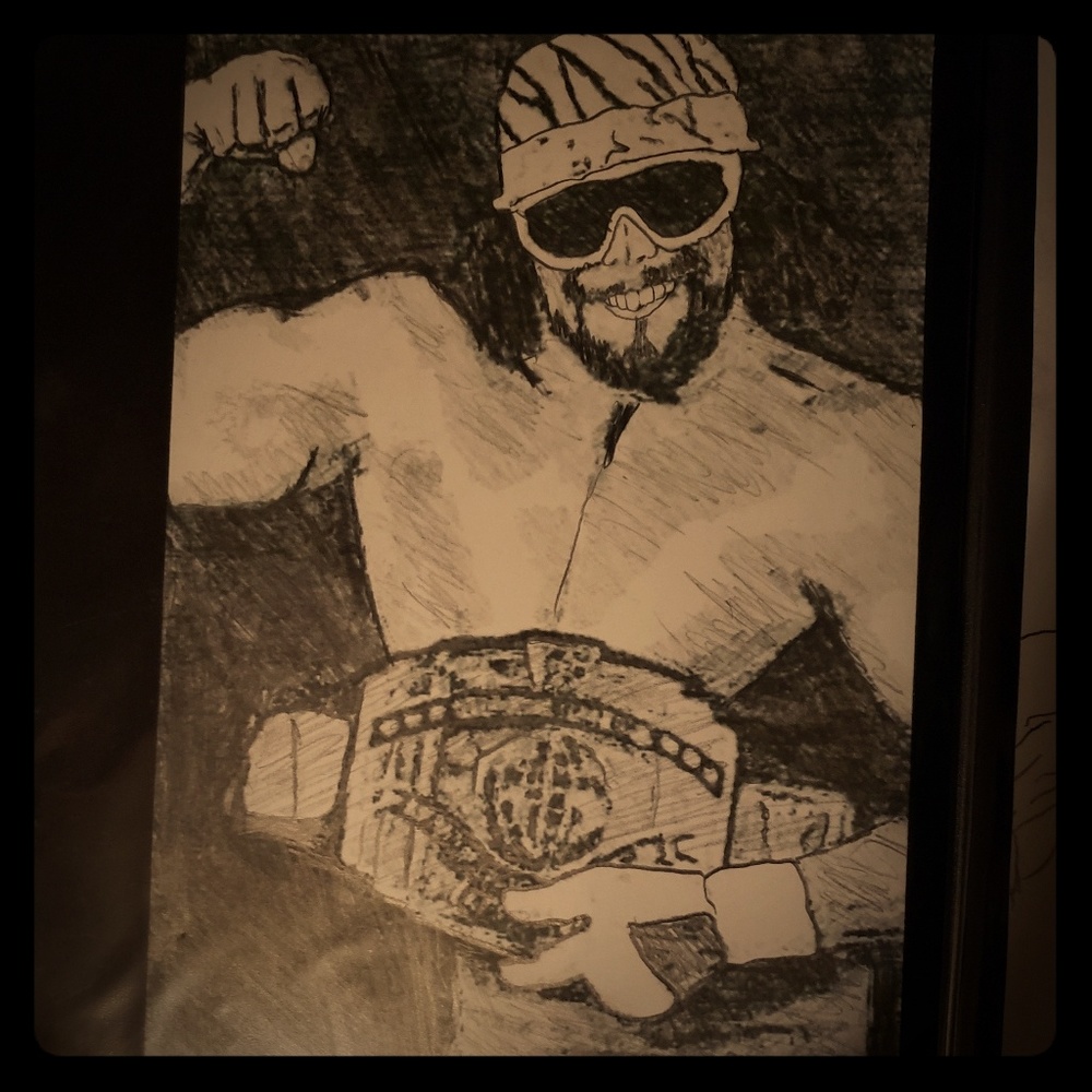 Macho man Raymond savage drawing